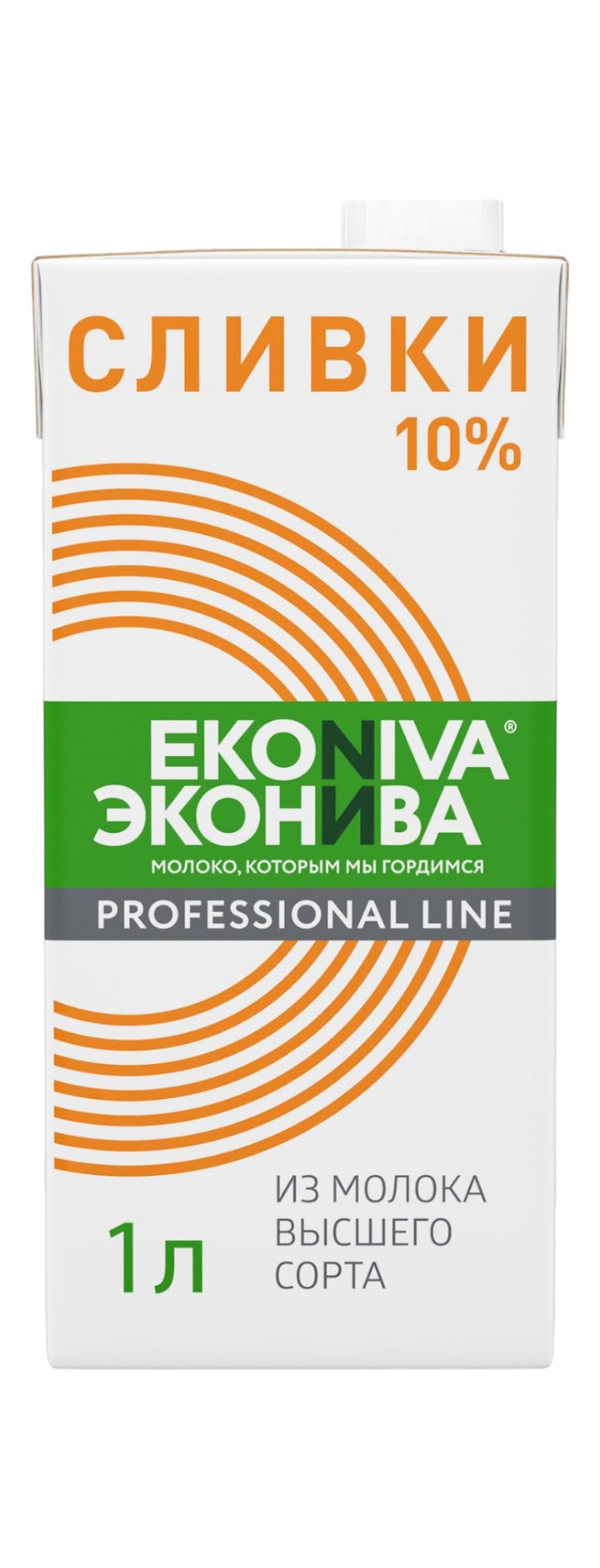 картинка Сливки Эконива Professional Line с крышкой 10% (1л) от ТД Гурман