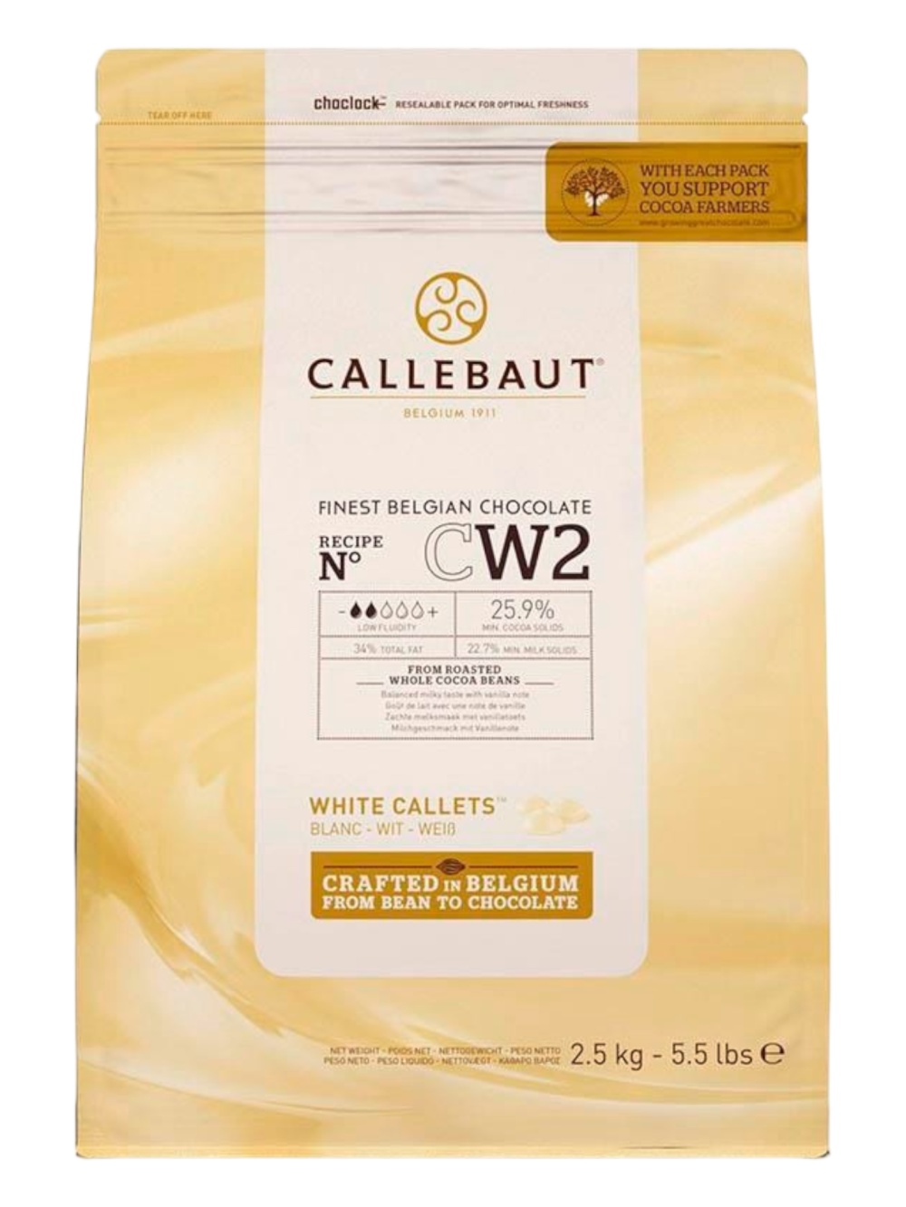 картинка Шоколад белый Callebaut  25,9% в галетах (2,5кг) от ТД Гурман