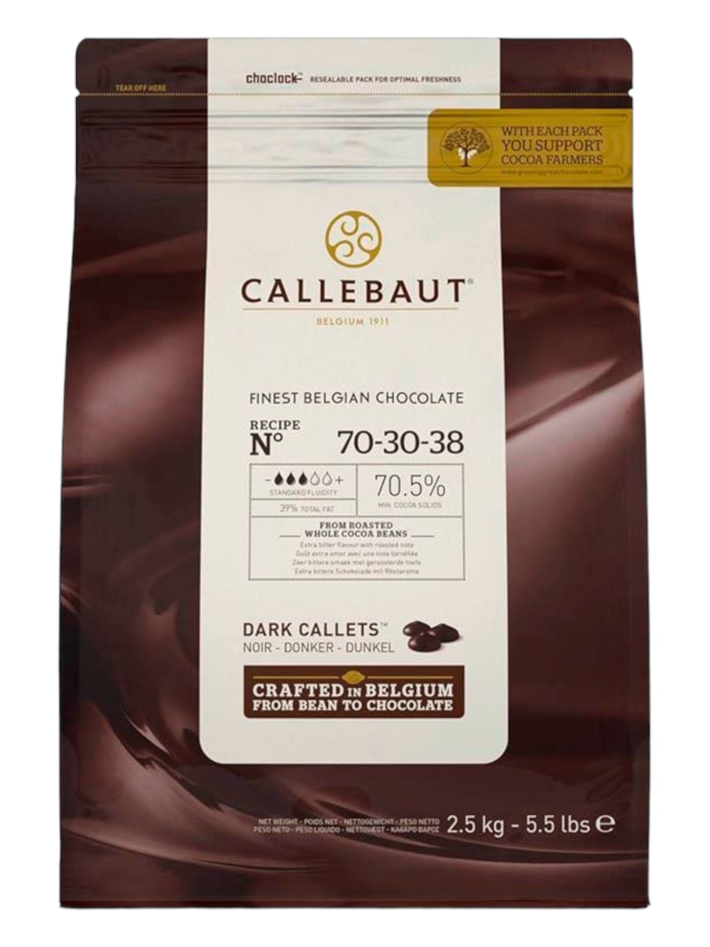 картинка Шоколад горький Callebaut  70,5% в галетах  (2,5 кг) от ТД Гурман