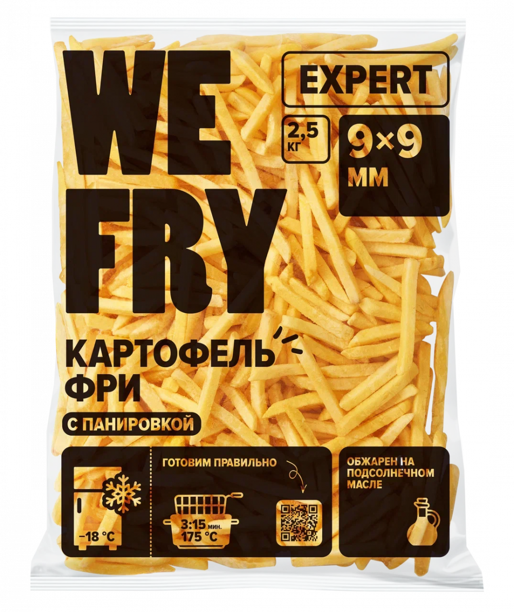 картинка Картофель Фри "We Fry" Expert с панировкой 9*9 (2,5 кг) от ТД Гурман